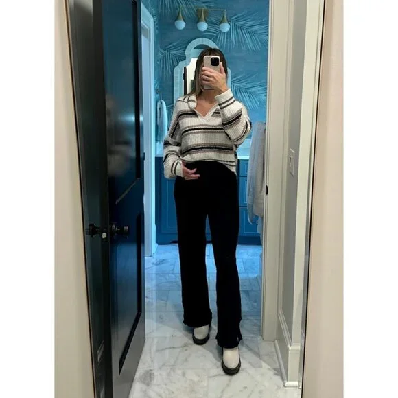 FREE PEOPLE Kennedy Stripe Pullover in Ivory Size Small - Picture 4 of 14